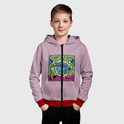 Толстовка на молнии детская Mr Beast Drawing Full Print, цвет: 3D-красный — фото 2