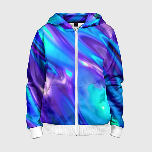 Детская толстовка на молнии Neon Holographic / 3D-Белый – фото 1