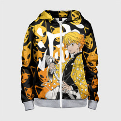 Толстовка на молнии детская ЗЕНИЦУ ZENITSU СТИЛЬ ГРОМА, цвет: 3D-меланж