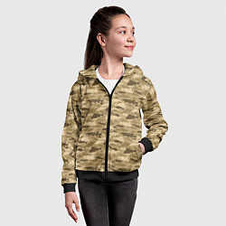 Толстовка на молнии детская Рыбы камуфляж, цвет: 3D-черный — фото 2