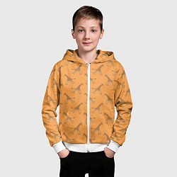 Толстовка на молнии детская Жирафы паттерн, цвет: 3D-белый — фото 2