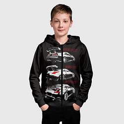 Толстовка на молнии детская NISSAN 300 ZX 350Z 370Z JDM STYLE, цвет: 3D-черный — фото 2