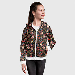 Толстовка на молнии детская Россия паттерн темный, цвет: 3D-белый — фото 2