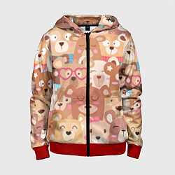 Детская толстовка на молнии Bears texture