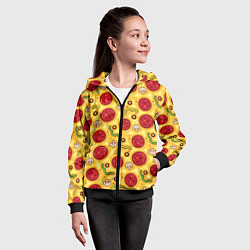 Толстовка на молнии детская Pizza salami, цвет: 3D-черный — фото 2
