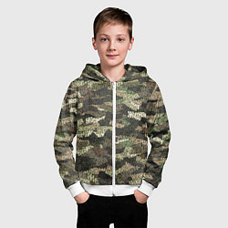Толстовка на молнии детская Именной камуфляж Женя, цвет: 3D-белый — фото 2