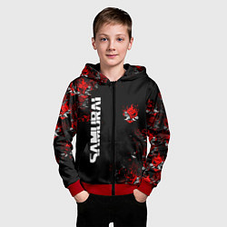Толстовка на молнии детская КИБЕРПАНК 2077 SAMURAI CYBERPUNK 2077, цвет: 3D-красный — фото 2