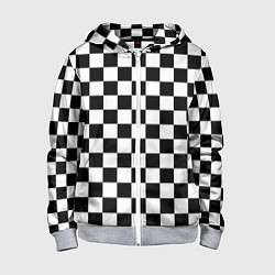 Толстовка на молнии детская Chess Squares Cubes, цвет: 3D-меланж