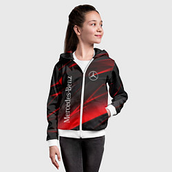 Толстовка на молнии детская Mercedes-Benz Геометрия, цвет: 3D-белый — фото 2