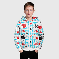 Толстовка на молнии детская Карты в воздухе, цвет: 3D-белый — фото 2