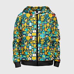 Толстовка на молнии детская Трейдер Криптовалют, цвет: 3D-черный