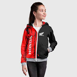 Толстовка на молнии детская Honda марка авто, цвет: 3D-меланж — фото 2