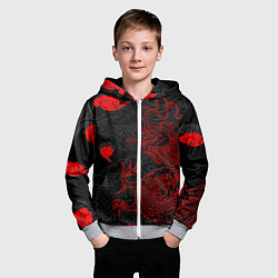 Толстовка на молнии детская Дракон Китайский дракон, цвет: 3D-меланж — фото 2