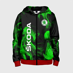 Детская толстовка на молнии Skoda: Green Smoke