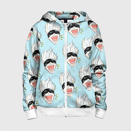 Детская толстовка на молнии Узор с Сатору / 3D-Белый – фото 1