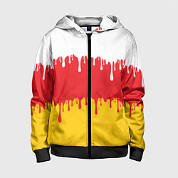 Толстовка на молнии детская Северная Осетия Алания потёки, цвет: 3D-черный