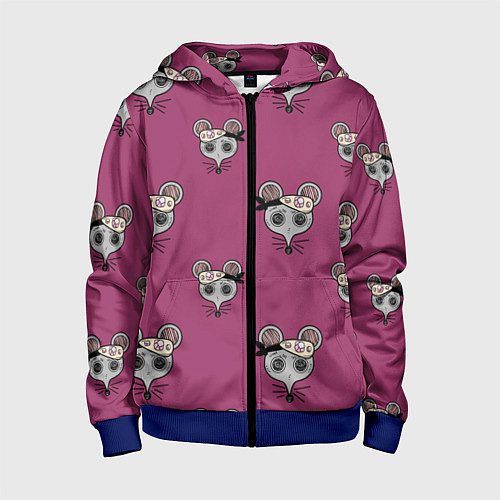 Детская толстовка на молнии Ниндзя-мыши Клинок, рассекающий демонов Kimetsu no / 3D-Синий – фото 1