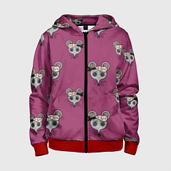 Толстовка на молнии детская Ниндзя-мыши Клинок, рассекающий демонов Kimetsu no, цвет: 3D-красный