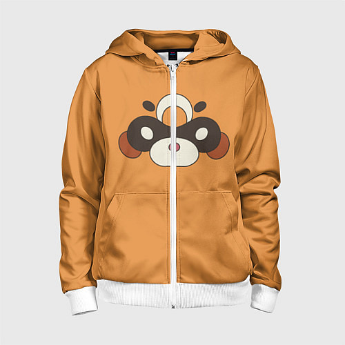 Детская толстовка на молнии Genshin Impact - Гоба / 3D-Белый – фото 1