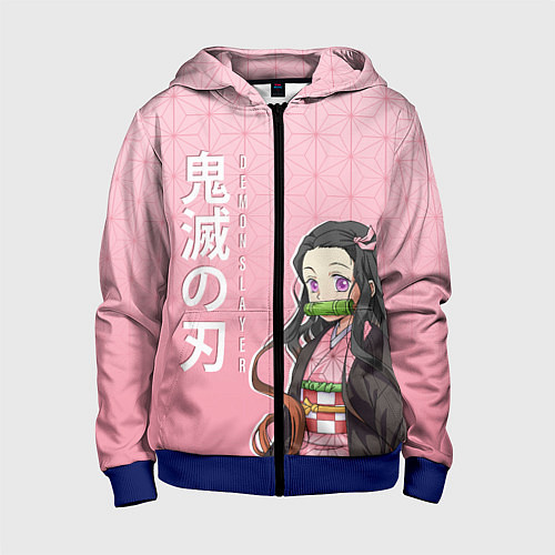 Детская толстовка на молнии НЕДЗУКО DEMON SLAYER КЛИНОК / 3D-Синий – фото 1
