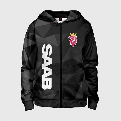 Детская толстовка на молнии SAAB , СААБ / 3D-Черный – фото 1