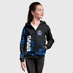 Толстовка на молнии детская Сааб , Saab, цвет: 3D-черный — фото 2