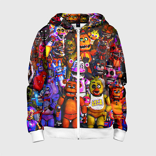 Детская толстовка на молнии Fnaf UCN / 3D-Белый – фото 1