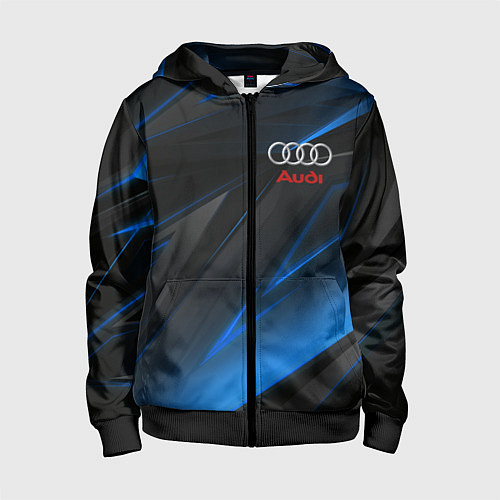 Детская толстовка на молнии AUDI NEON STRIPES GEOMETRY LINE / 3D-Черный – фото 1