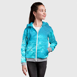 Толстовка на молнии детская Голубой океан Голубая вода, цвет: 3D-меланж — фото 2