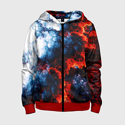 Толстовка на молнии детская 3D ЯДЕРНЫЙ КОСМИЧЕСКИЙ ВЗРЫВ ОГОНЬ, цвет: 3D-красный