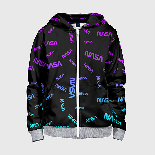 Детская толстовка на молнии NASA NEON PATTERN / 3D-Меланж – фото 1