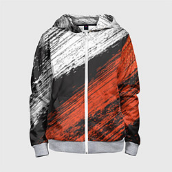 Толстовка на молнии детская БЕЛО-РЫЖИЙ ГРАНЖ, цвет: 3D-меланж