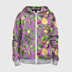 Детская толстовка на молнии Фруктовый микс паттерн