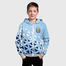 Толстовка на молнии детская Сборная Аргентины футбол, цвет: 3D-меланж — фото 2