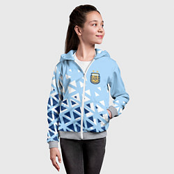 Толстовка на молнии детская Сборная Аргентины футбол, цвет: 3D-меланж — фото 2