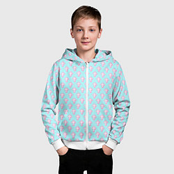 Толстовка на молнии детская Кресты голубой фон, цвет: 3D-белый — фото 2