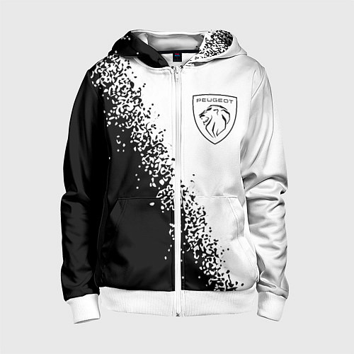 Детская толстовка на молнии ПЕЖО Арт / 3D-Белый – фото 1