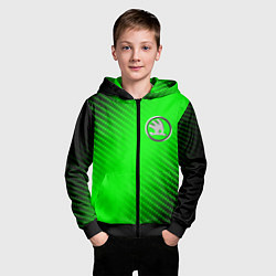 Толстовка на молнии детская ШКОДА Карбон, цвет: 3D-черный — фото 2