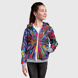 Толстовка на молнии детская Color pattern Impressionism, цвет: 3D-меланж — фото 2