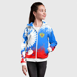 Толстовка на молнии детская Я русский герб, цвет: 3D-белый — фото 2