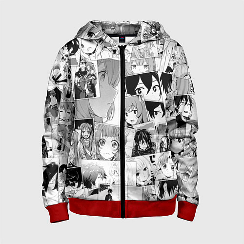 Детская толстовка на молнии Восхождение героя щита паттерн / 3D-Красный – фото 1