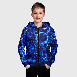 Толстовка на молнии детская Пузыри воздуха в воде Pattern, цвет: 3D-синий — фото 2