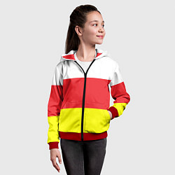 Толстовка на молнии детская СЕВЕРНАЯ ОСЕТИЯ РЕСПУБЛИКА, цвет: 3D-красный — фото 2