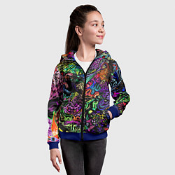 Толстовка на молнии детская Абстрактный узор Vanguard Fashion Неон, цвет: 3D-синий — фото 2