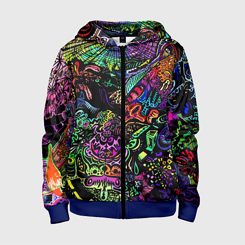 Детская толстовка на молнии Абстрактный узор Vanguard Fashion Неон / 3D-Синий – фото 1