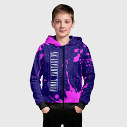 Толстовка на молнии детская FINAL FANTASY XIV Краска Вертикально, цвет: 3D-черный — фото 2