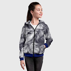 Толстовка на молнии детская Бело-черный тай-дай, цвет: 3D-синий — фото 2