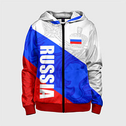 Детская толстовка на молнии RUSSIA - SPORTWEAR - ТРИКОЛОР