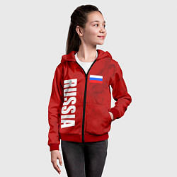 Толстовка на молнии детская RUSSIA - RED EDITION - SPORTWEAR, цвет: 3D-красный — фото 2