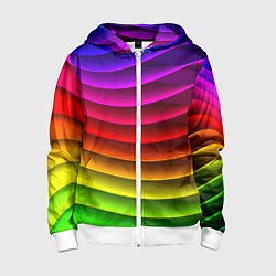 Детская толстовка на молнии Color line neon pattern Abstraction Summer 2023